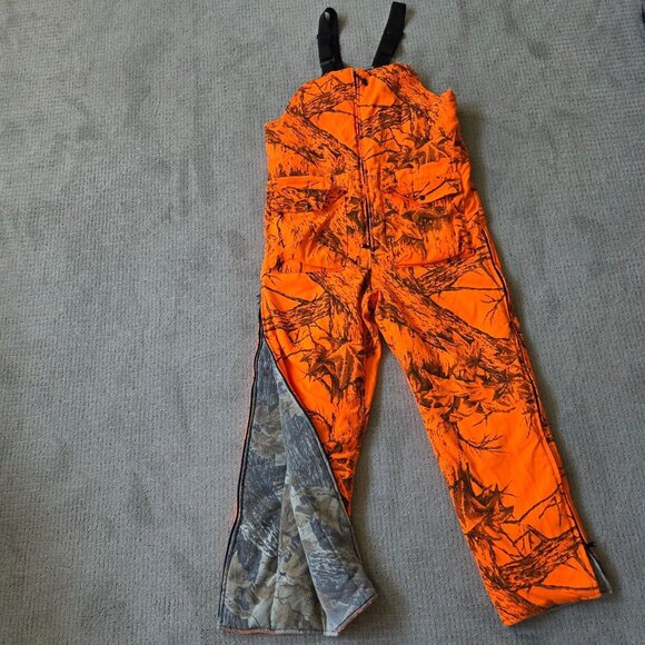Vintage Walls Overalls Mens L Tall Blizzard Pruf Insulated Reversible Camo Bibs - Picture 1 of 14